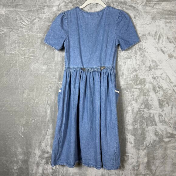VTG My Michelle Denim Dress‎ Kids Youth Girls 12 Blue - Picture 11 of 14